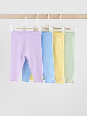 Multi Pastel Colour Baby Leggings 4 Pack (0mths-2yrs) - Image 1 of 11