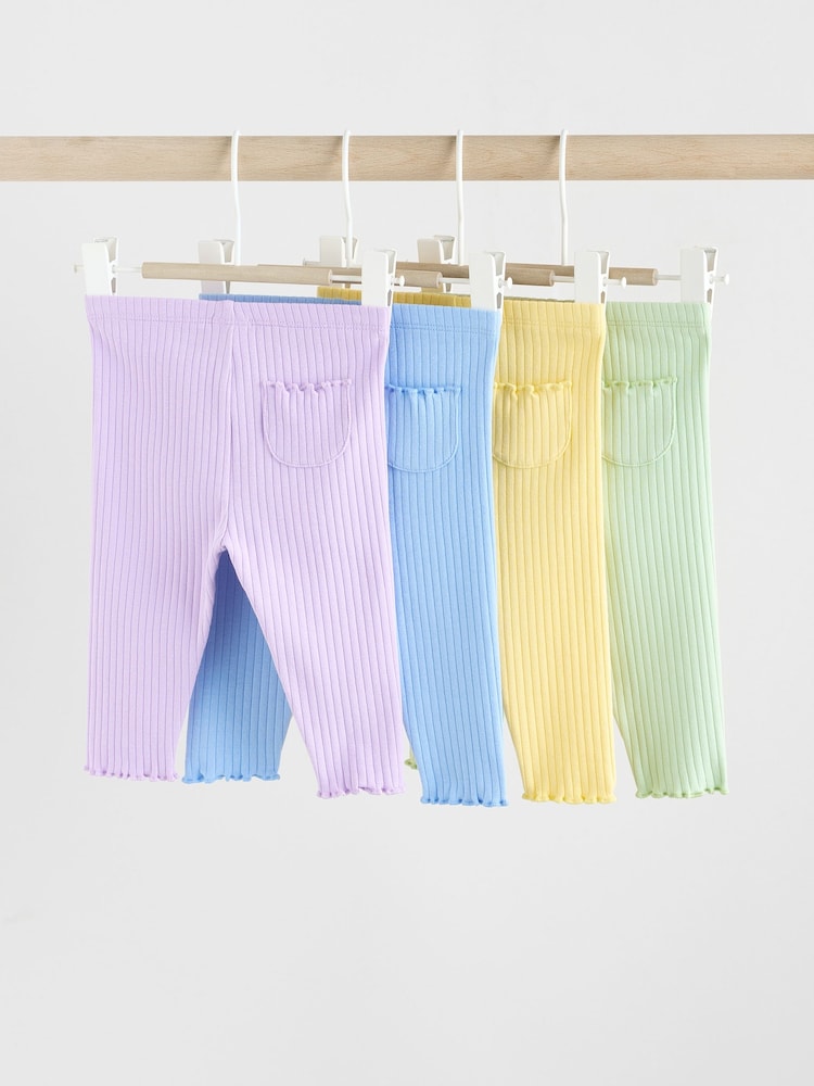 Multi Pastel Colour Baby Leggings 4 Pack (0mths-2yrs) - Image 2 of 11