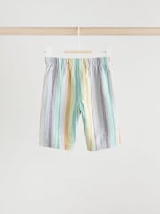 White and Multi Stripe 100% Cotton T-Shirt and Wide Leg Trousers Set 2 Piece - Image 6 of 10