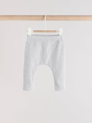 Pink and Grey Stripe 100% Cotton Baby Leggings 3 Pack - Image 5 of 11