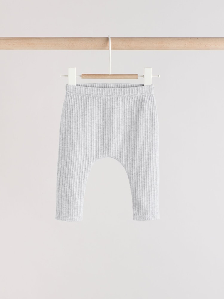 Rose et Gris Rayé - 100% Coton Bébé Leggings 3 Paquet - Image 5 of 11