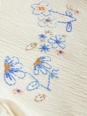 Ecru and Blue Floral Baby - Комплект из 2 предметов (футболка и шорты с пышными рукавами) - Image 9 of 12