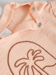 Coral/Orange/Pink Baby Short Sleeve Top and Trousers Set - Image 10 of 12