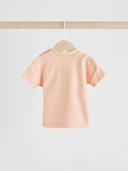 Coral/Orange/Pink Baby Short Sleeve Top and Trousers Set - Image 6 of 12