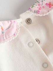 Pink/White Butterfly Short Sleeve Baby Top & Shorts Set 2 Piece - Image 10 of 10