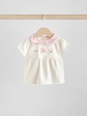 Pink/White Butterfly Short Sleeve Baby Top & Shorts Set 2 Piece - Image 3 of 10