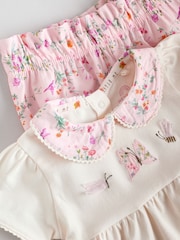 Pink/White Butterfly Short Sleeve Baby Top & Shorts Set 2 Piece - Image 8 of 10