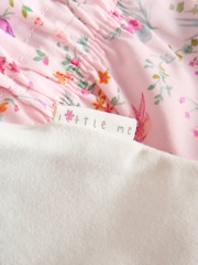 Pink/White Butterfly Short Sleeve Baby Top & Shorts Set 2 Piece - Image 9 of 10