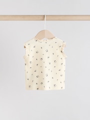 Black and White Ditsy Print - Baby Sleeveless Top and Leggings Set - Imagen 5 de 11