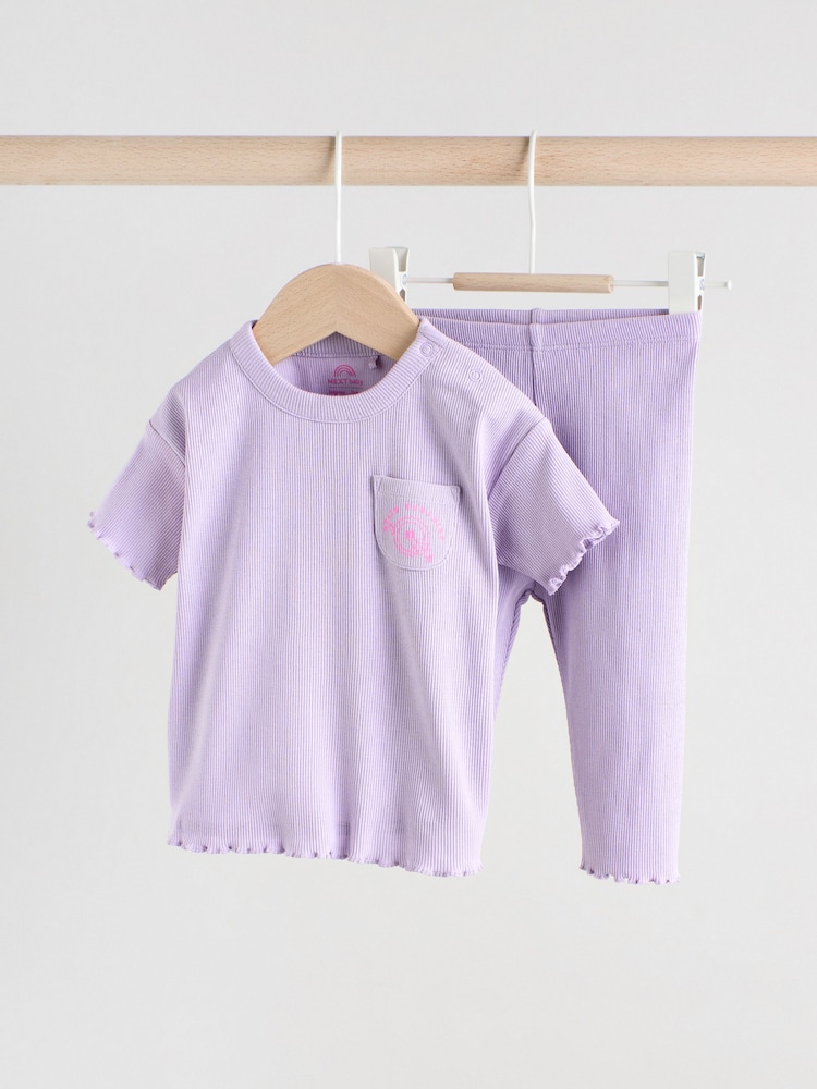 Lilac Purple - Baby Short Sleeve Top and Leggings - Image 1 of 12 Lilac Purple - Baby Short Sleeve Top and Leggings - Image 1 of 12