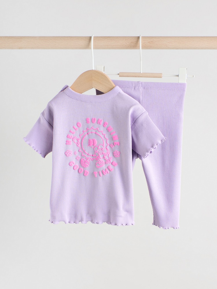 Lilac Purple - Baby Short Sleeve Top and Leggings - Image 2 of 12 Lilac Purple - Baby Short Sleeve Top and Leggings - Image 2 of 12