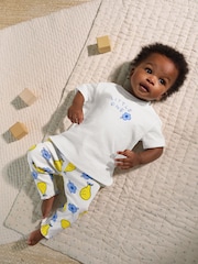 White/ Blue/ Yellow Fruit Baby Short Sleeve Top and Leggings Set 2 Piece (0mths-2yrs) - Image 12 of 15