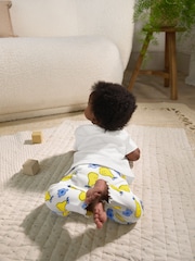 White/ Blue/ Yellow Fruit Baby Short Sleeve Top and Leggings Set 2 Piece (0mths-2yrs) - Image 13 of 15