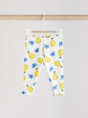 White/ Blue/ Yellow Fruit Baby Short Sleeve Top and Leggings Set 2 Piece - Image 4 of 11
