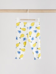 White/ Blue/ Yellow Fruit Baby Short Sleeve Top and Leggings Set 2 Piece - Image 6 of 11