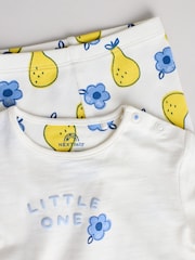 White/ Blue/ Yellow Fruit Baby Short Sleeve Top and Leggings Set 2 Piece - Image 8 of 11