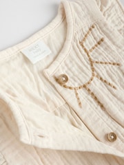 Girafa creme/cinza - 100% algodão costurado para bebês com blusa de animal e conjunto de leggings estampadas - Imagem 16 de 16