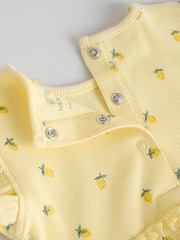 Yellow Lemon Baby Short Sleeve Frill Top and Leggings Set 2 Piece - Image 10 of 10