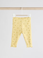 Yellow Lemon Baby Short Sleeve Frill Top and Leggings Set 2 Piece - Image 6 of 10