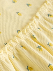 Yellow Lemon Baby Short Sleeve Frill Top and Leggings Set 2 Piece - Image 9 of 10