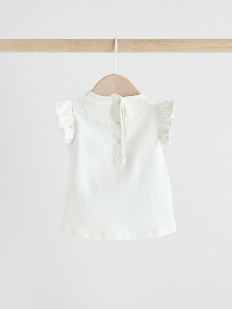 White/Cream Mouse Short Sleeve Baby Top & Shorts Set 2 Piece - Image 5 of 11