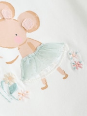 White/Cream Mouse Short Sleeve Baby Top & Shorts Set 2 Piece - Image 9 of 11
