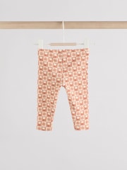 Rust and White Frill Collar Top and Printed Leggings 2 Piece Set - Image 10 of 16