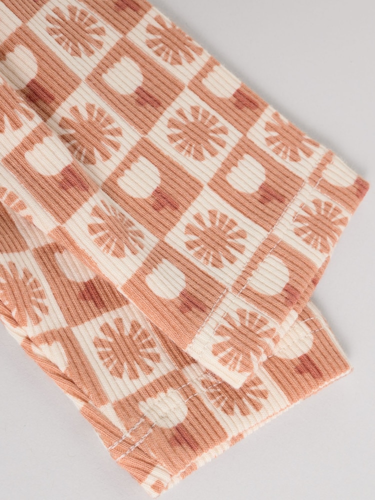 Rust and White Frill Collar Top and Printed Leggings 2 Piece Set - Image 16 of 16