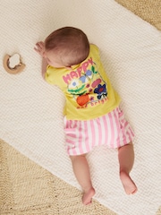 Bright Yellow Short Sleeve Baby Top & Shorts Set 2 Piece - Image 1 of 7