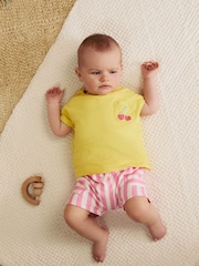 Bright Yellow Short Sleeve Baby Top & Shorts Set 2 Piece - Image 2 of 7