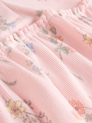 Pink Floral Baby Short Sleeve Frill Top and Leggings Set 2 Piece - Image 13 of 13