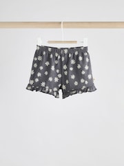 Black/White Flower Short Sleeve Baby Top & Shorts Set 2 Piece - Image 3 of 10