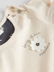 Black/White Flower Short Sleeve Baby Top & Shorts Set 2 Piece - Image 9 of 10
