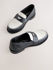Black/White Leather Loafers - Image 1 of 5