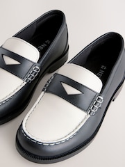 Black/White Leather Loafers - Image 3 of 5