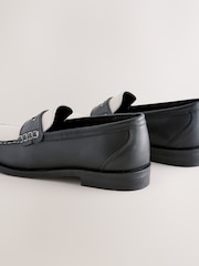 Black/White Leather Loafers - Image 4 of 5
