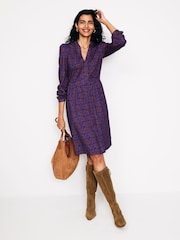 Boden Brown/Gold Petite Twisted Waist Jersey Dress - Image 1 of 5