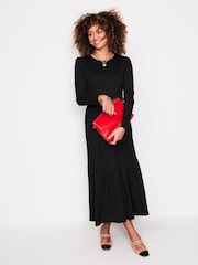 Boden Black/Berry Petite Twisted Waist Jersey Dress - Image 1 of 5
