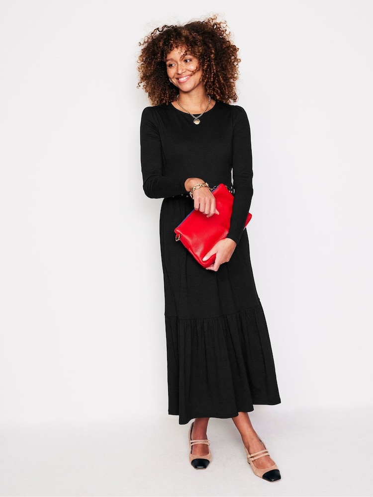 Boden Black/Berry Petite Twisted Waist Jersey Dress - Image 1 of 5