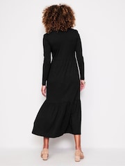 Boden Black/Berry Petite Twisted Waist Jersey Dress - Image 3 of 5