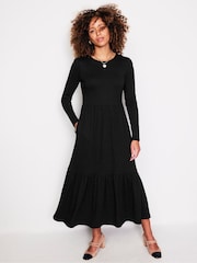 Boden Black/Berry Petite Twisted Waist Jersey Dress - Image 4 of 5
