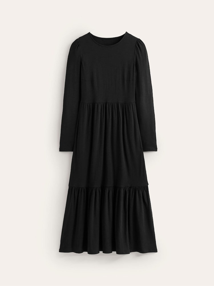 Boden Black/Berry Petite Twisted Waist Jersey Dress - Image 5 of 5