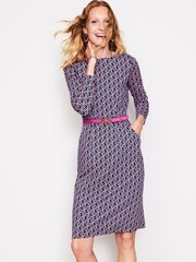 Boden Pink Petite 100% Cotton Twisted Waist Jersey Dress - Image 1 of 5
