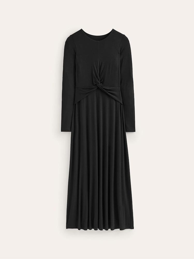 Boden Black Chrome Petite Twisted Waist Jersey Dress - Image 5 of 5 Boden Black Chrome Petite Twisted Waist Jersey Dress - Image 5 of 5