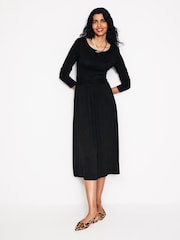 Boden Dark Black Petite Twisted Waist Jersey Dress - Image 1 of 6