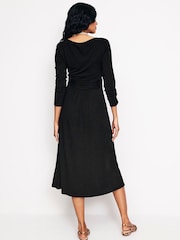 Boden Dark Black Petite Twisted Waist Jersey Dress - Image 2 of 6