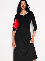 Boden Dark Black Petite Twisted Waist Jersey Dress - Image 3 of 6