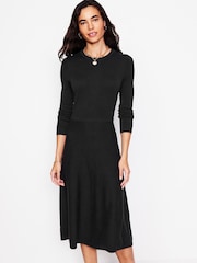 Boden Black/Animal Petite Twisted Waist Jersey Dress - Image 1 of 6