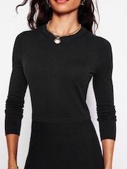 Boden Black/Animal Petite Twisted Waist Jersey Dress - Image 2 of 6