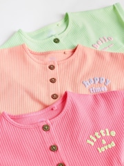 Multi Bright Colour Baby Rompers 3 Pack - Image 10 of 14